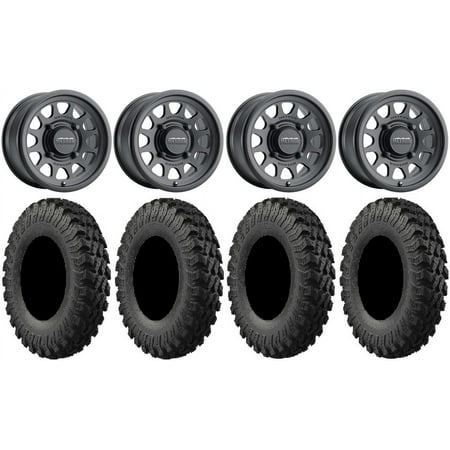 Method 414 15 Wheels Black +13mm 32 MotoRally Tires Polaris RZR XP 1000 / PRO XP / Ranger XP 900/1000