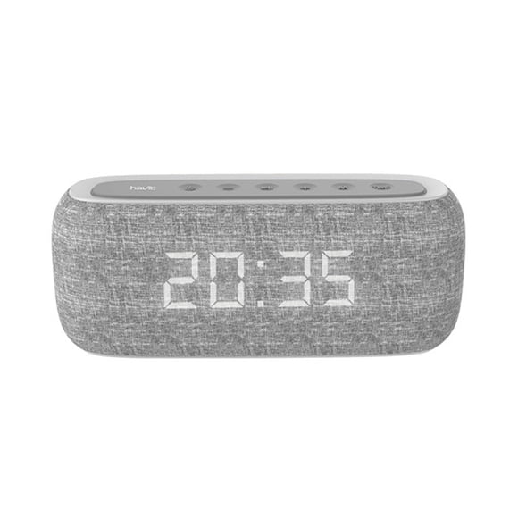 Despertador Speaker con Dual Alarm ZETA con bocina dual y Reloj Digital - Gris
