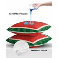 thumbnail image 4 of Outdoor Pillow Covers Throws Summer Fruit Watermelon Seeds on Red,Waterproof Pillow Cases Pack of 2 Green Stripe Border,Durable Cushion Cover Pillowcase for Patio Balcony Couch Garden, 4 of 7