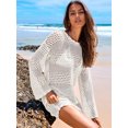 thumbnail image 6 of DAKIMOE Women Swimsuit Cover up Summer Bathing Suit Cover up Knit Swimwear Pullover Swim Cover up Beach Dress S-XL, White, S, 6 of 10