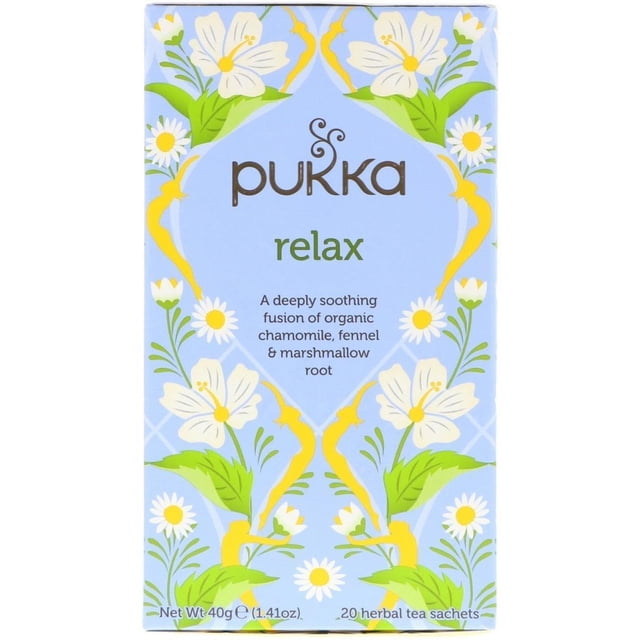 Té Relax Tranquilo Pukka Orgánico Sin Cafeína Sustentable 20 Bolsitas 40g