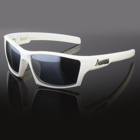 OG Locs Rectangular Men Sunglasses Original Gangsta Shades Black White Metal Log