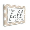 thumbnail image 3 of Stupell Industries Love Fall Most Of All Autumn Calligraphy Plaid Sign Graphic Art Gallery Wrapped Canvas Print Wall Art, Design by Lettered and Lined, 3 of 7