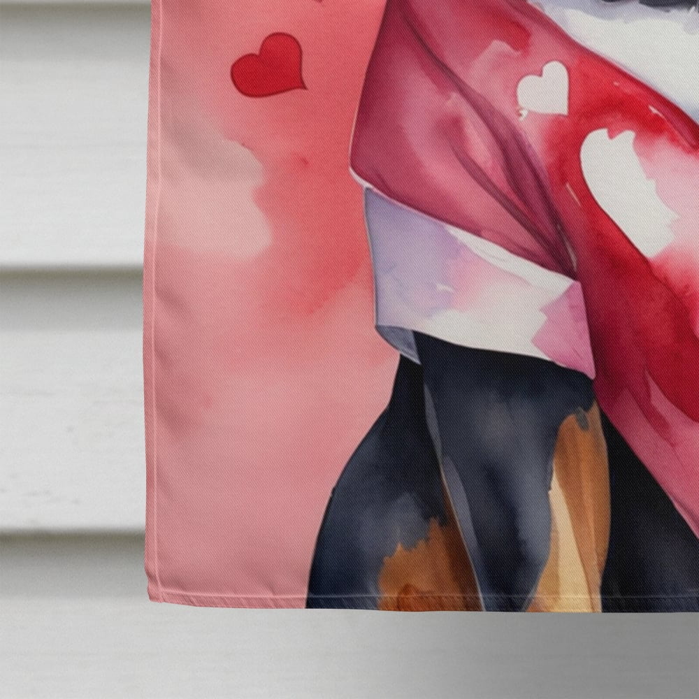 Rottweiler My Valentine House Flag 28 in x 40 in