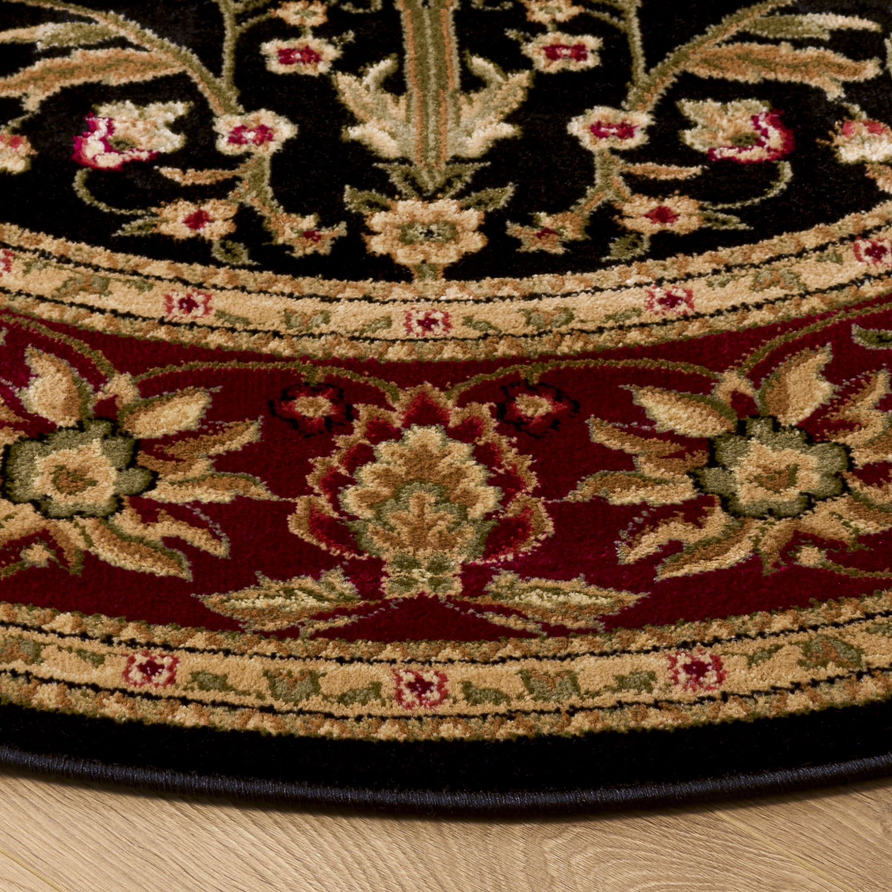 Safavieh Lyndhurst Victoria Floral Area Rug, Black/Red, 4' x 4' Round