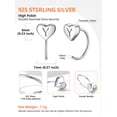 thumbnail image 6 of Silvora Half Hoop Earrings for Women Sterling Silver Heart Initial Earrings Minimalist Cartilage Piercing Open Huggie Ear Charms, Letter Y, 6 of 8