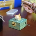 thumbnail image 1 of Caja de música de madera para madre/mamá Caja de música con de mano de madera Regalos ideales para el Día de la Madre/Cumpleaños/Día de San Valentín gato amarillo Salvador Dali Caja de música de madera, 1 of 5