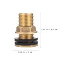 thumbnail image 2 of Raindrops 2pcs Bulkhead Fitting Tank Adapter 3/8" Female 1/2" Male Brass Water Tank Connector, 2 of 7