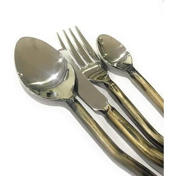 Medieval Times Cutlery Set Hand Forged Utensil with Antique Handle Stainless Steel - Dishwasher Safe