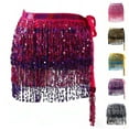 thumbnail image 2 of Women's Sequin Fringe Mini Skirt, Sparkly Tassel Belly Dance Hip Scarf Wrap for Rave Festival Disco Party, 2 of 3