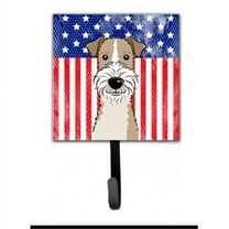 Carolines Treasures BB2177SH4 American Flag & Wire Haired Fox Terrier Leash or Key Holder