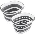 thumbnail image 1 of 2 Packs Collapsible Bucket with Handles 4.2 Gallon Foldable Laundry Basket Pop up Mop Bucket Heavy Duty Collapse Basket and Bucket Small Portable Organizer for Space-Saving Storage, 1 of 8