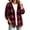 Wine-13, variant on Perfectbot Women's Plaid Soft Fleece Cardigan Jacket Button Down Fuzzy Sherpa Warm Outerwear for Fall & Winter