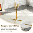 thumbnail image 5 of StnTalk 36" Round Glass Bar Table, 36.2" Bar Height Pub Table with Metal Pedestal Base, Modern High Top Bistro Table for Kitchen, Dining Room, Home Bar, 5 of 8