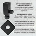 thumbnail image 4 of Westbrass 20" Flat Head Toilet Supply Kit with Square Handle 1/4-Turn Angle Stop, Matte Black, 4 of 8