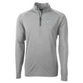 thumbnail image 2 of Men's Cutter & Buck Gray Houston Oilers Adapt Eco Knit Stretch Recycled Big & Tall Quarter-Zip Throwback Pullover Top, 2 of 3