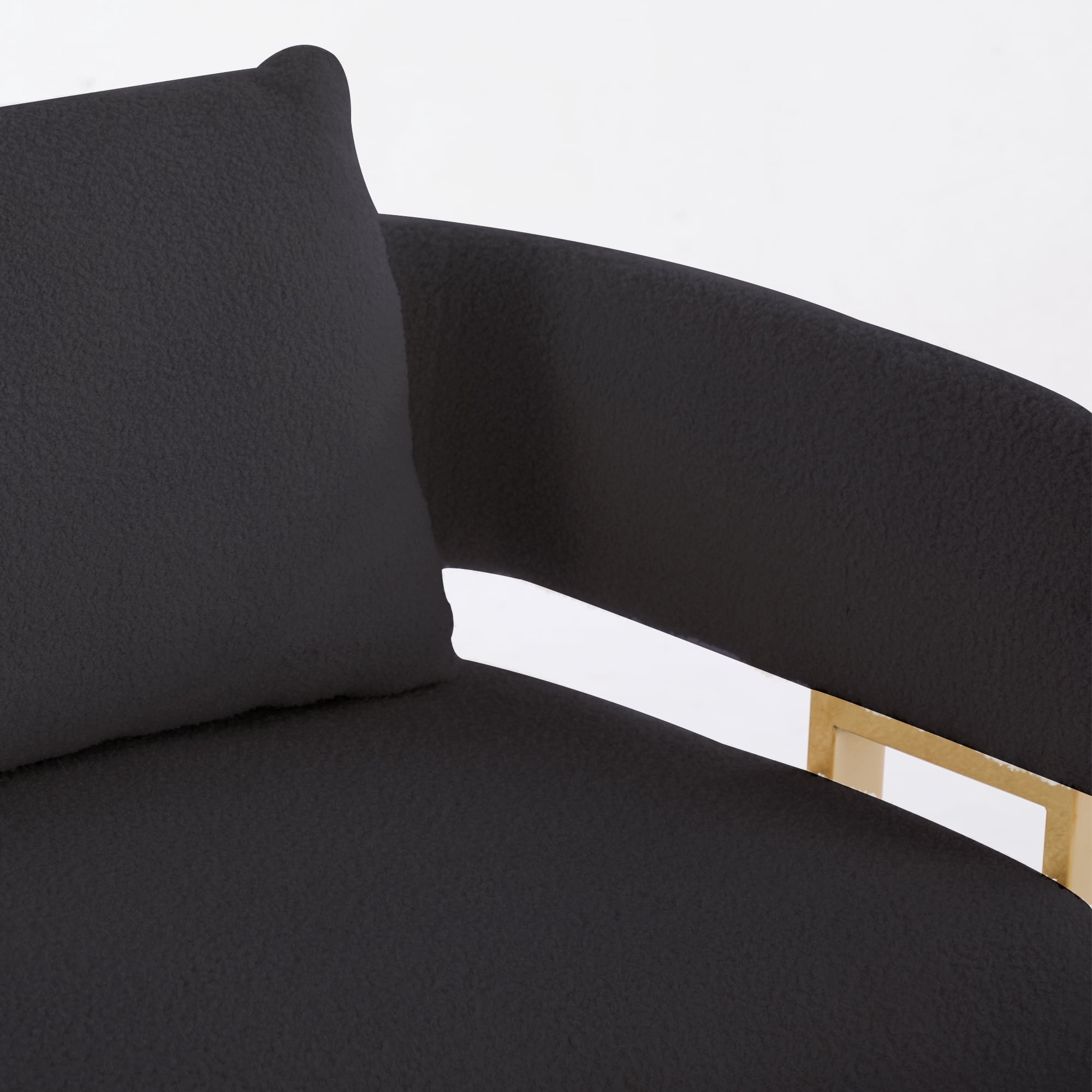 51" Small Sofa Couch Comfy Modern Teddy Upholstered 2-Seater Love Seats for Apartment,Bedroom,Office,Black