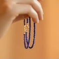thumbnail image 3 of K-KED Natural Lapis Lazuli Stone Dainty Bracelet Blue Gemstone Bracelet Minimalism 3mm, 3 of 3