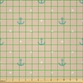 thumbnail image 2 of Ambesonne Nautical Fabric by the Yard Microfiber, Minimalist Anchor Artwork, 1 Yard, Ecru Pale Teal, 2 of 2