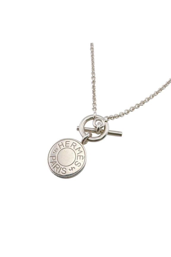 Pre-Owned HERMES Hermes Logo Chain 925 Necklace Silver