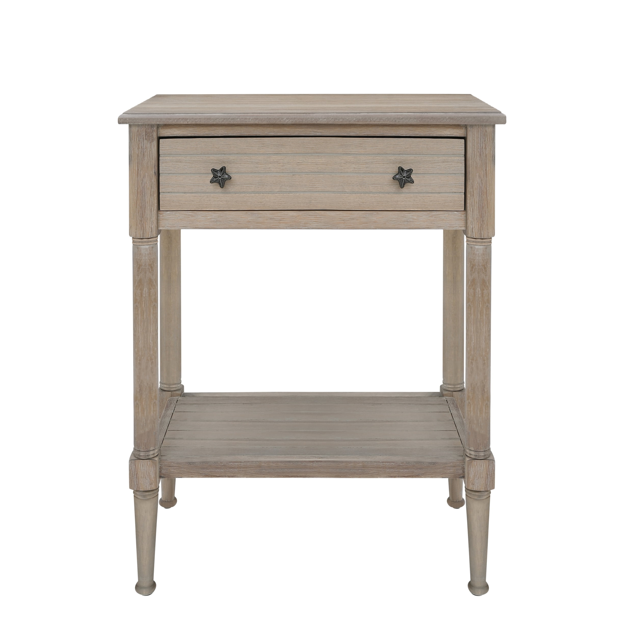 Linon Athalee Single Drawer Indoor Accent Side Table with Shelf, 30.25" Tall, Natural