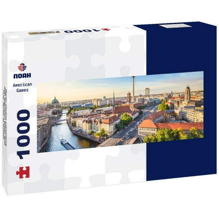 Noah Jigsaw Puzzle Berlin skyline panorama with television tower and river Spree at sunset, Germany, Panorama 1000 Pieces