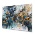 thumbnail image 2 of Designart "Captivating Liquid Ink in Blue and Gold" Abstract Marble Metal Wall Art Prints, 2 of 5