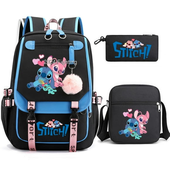 3pcs Lilo And Stitch Backpacks Capacity School Students Schoolbag Junior High School leisure Girls With Shoulder bag GC