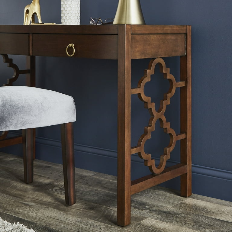 Weston Home Zaylee 2 Drawer Writing Desk Espresso Finish