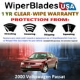 thumbnail image 2 of 2000 Volkswagen Passat Beam Wiper Blades Wipers w/1yr Warranty (Set of 3) w/Rear Wiper (WiperBladesUSA), 2 of 5