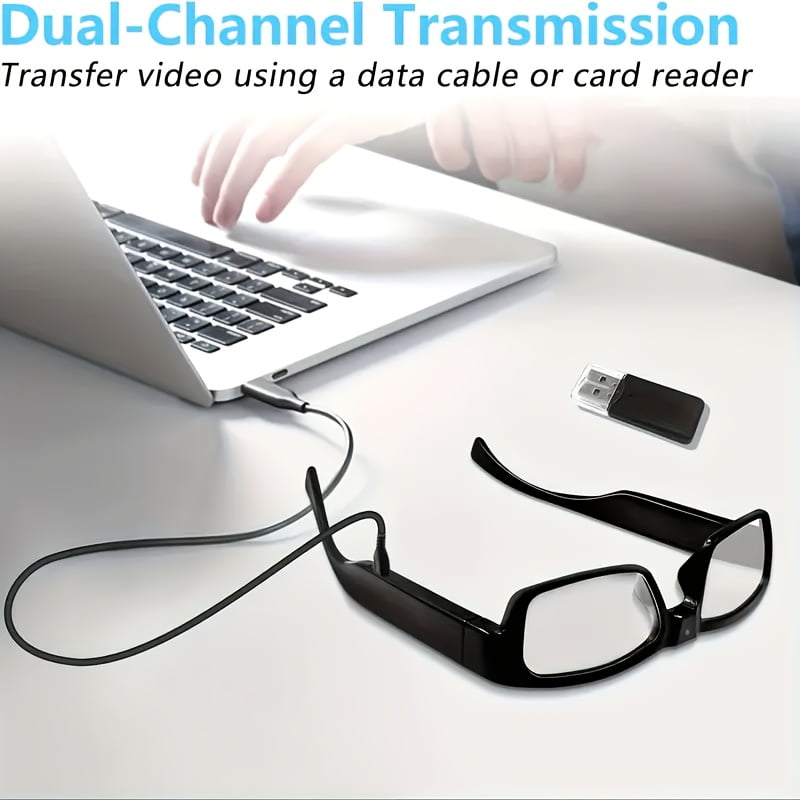 Smart Glasses with Camera, 1080P HD Camera,  Recorder Camcorder Eye Protection DV Camera glasses Video glasses, Recording Portable Camera Ultra Clear Camera Glasses with 64GB Memory Card, Long-lastin