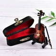 thumbnail image 3 of LNKOO Wooden Miniature Violin Mini Dollhouse Musical Instrument Model Decor Bow Stand, Best Gift for Kids, Teacher, Friends-4cm, 3 of 7