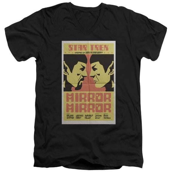 Star Trek Tos Episode 33 Adult V-Neck 30/1 T-Shirt Black
