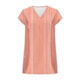 thumbnail image 6 of Qulqfy Holiday Blouses for Women Satin Silk Short Sleeve Plus Size Shirts V Neck Graphic Summer Tops Clothes for Women Over 50 L, 6 of 6