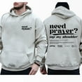 thumbnail image 3 of Unisex Christian Hoodie, “Need Prayer? Tap My Shoulder” Double-Sided Faith Graphic Pullover, Religious Gift for Men and Women, Sizes S–5XL, 3 of 7