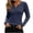 Navy, variant on JOANKDMI Long Sleeve Henley Tops for Women V Neck Button Down Ribbed Knit Shirts Slim Fit Basic Casual Fall Tees Flattering Everyday Layering Essential Solid Outfits