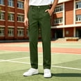 thumbnail image 6 of Asxite Toddler Solid Pants School Uniform Casual Fall Winter Elastic Waist Pockets Straight Leg Bottom, 6 of 7