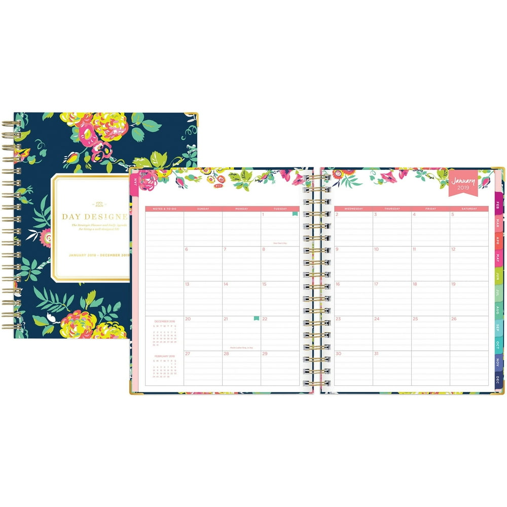 Blue Sky 7x9 Navy Floral Weekly/Monthly Planner, Multicolor Walmart