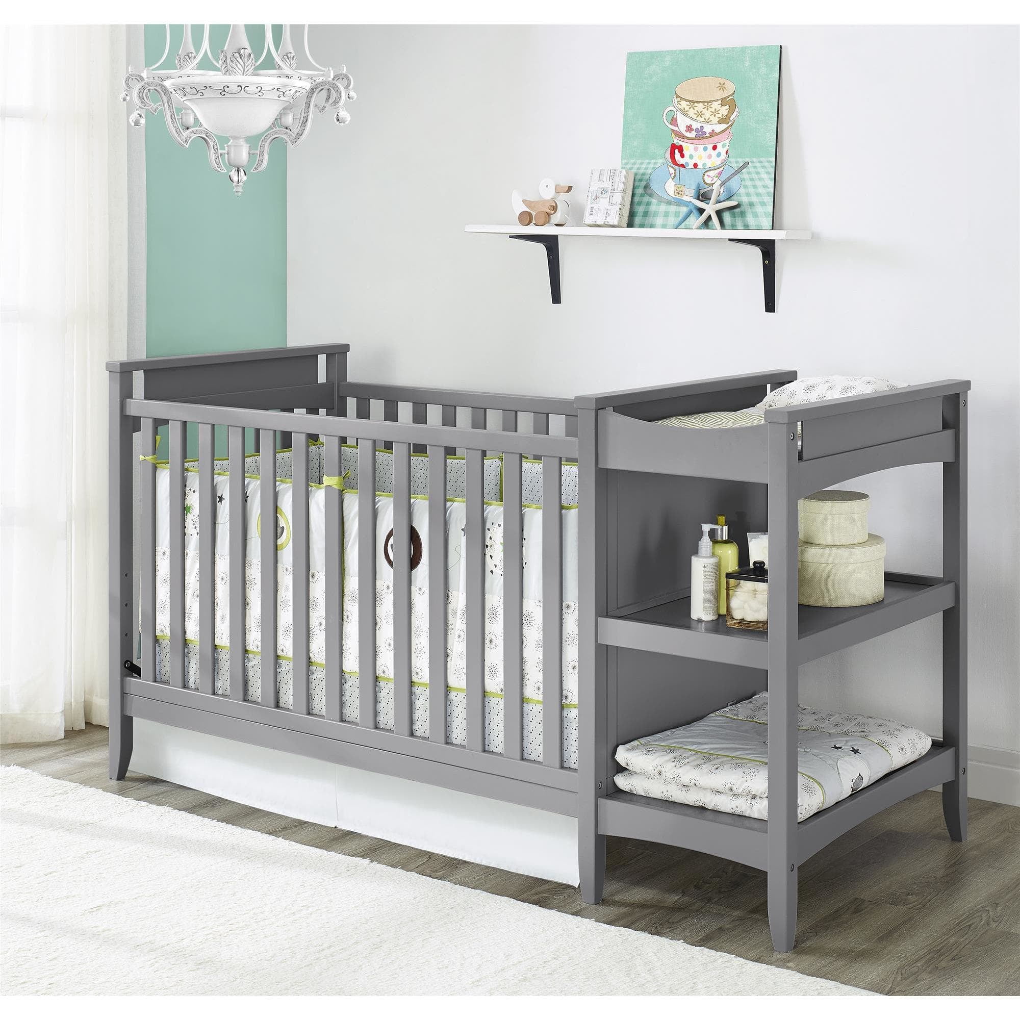 Avenue Greene Lea 2 In 1 Grey Crib And Changing Table Combo N A