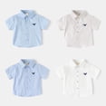 thumbnail image 4 of Ymyiu Toddler Boy Button Up Shirt Boys Hawaii Shirt Button Up Shirts Short Tropical Shirt Kids 5T 6T(White, 5-6 Years), 4 of 9