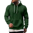 thumbnail image 3 of Dwelliawo Mens St Patricks Day Hoodie Waffle Knit Outfits Shamrock Flag Sweatshirt Shamrock Graphic Hoodies Fleece Regular Fit Pullover Dark Green L, 3 of 3