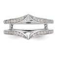 thumbnail image 4 of 14K White Gold Ring Band Wedding Diamond Round Guard, 4 of 7
