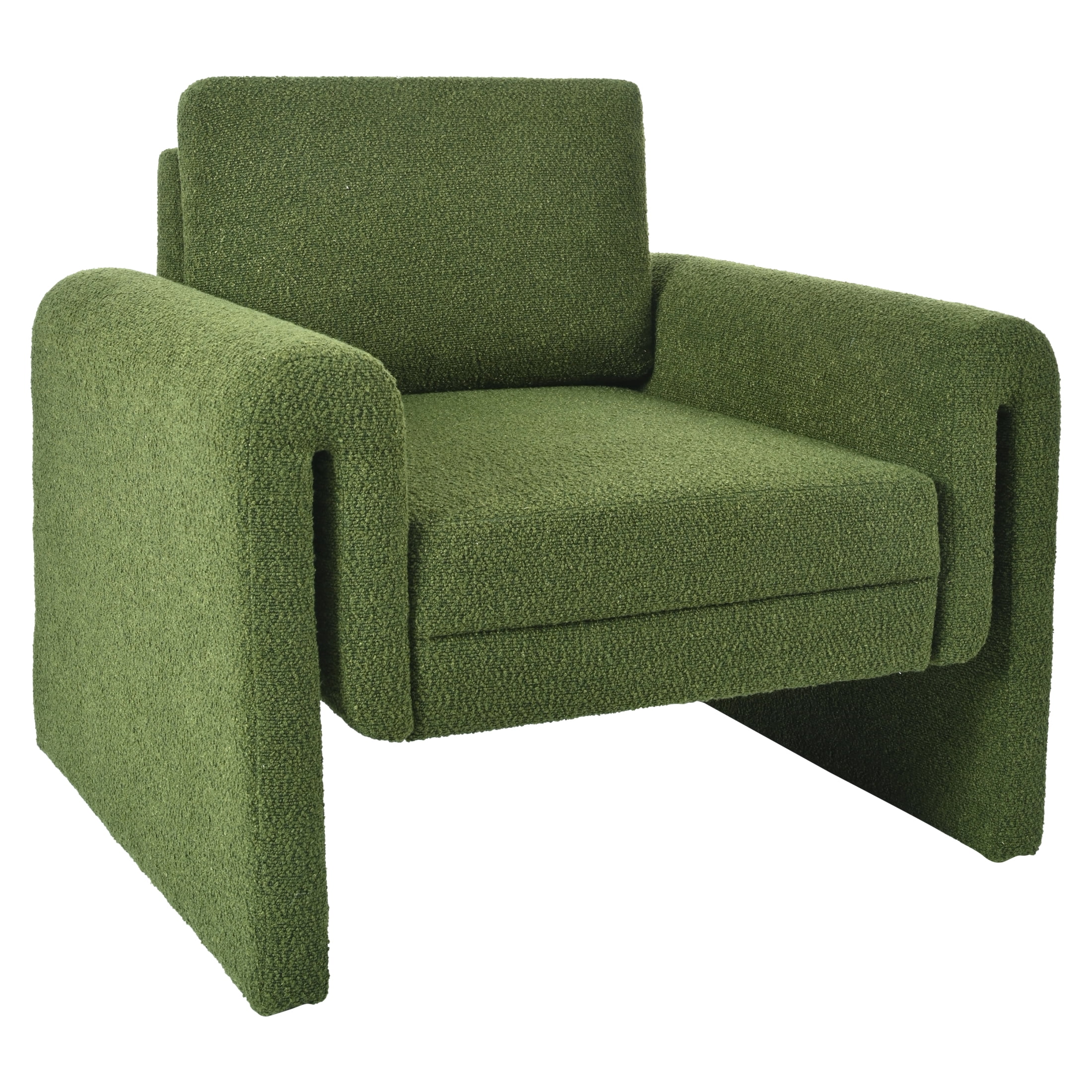 Christopher Knight Home Modern Bouclé Upholstered Accent Chair, Sculptural Armchair, Green