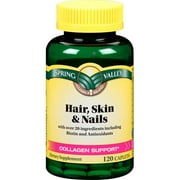 Spring Valley Hair, Skin & Nails Plus Biotin Caplets, 3000 mcg 120 Ct