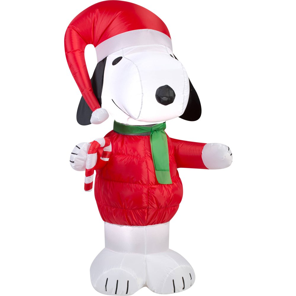 Gemmy Airblown Christmas Inflatables Snoopy with Candy Cane, 5