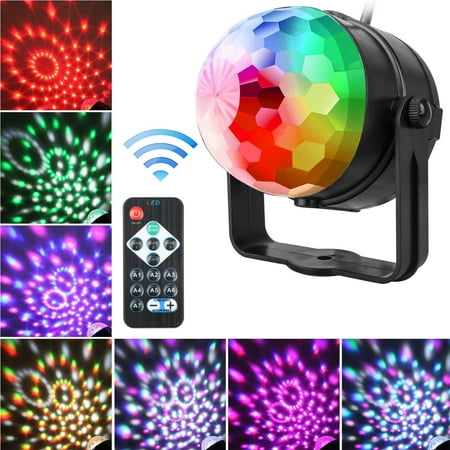 Party Lights, EEEkit Sound Activated Disco Ball Strobe Light 7 Lighting Color with Remote Control for Bar Club Birthday Party DJ Karaoke Xmas Wedding Show and (Best Sound Activated Dj Lights)