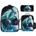 thumbnail image 1 of Hatsune Miku Backpack Three Piece Essentials 17 Inch Bag Lunch Tote Pen Case, 1 of 4