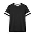 thumbnail image 2 of Girls Tee Shirts Crew Neck Short Sleeve Black Shirt Girls Oversized Girls Tops Size 6-7 Years, 2 of 4