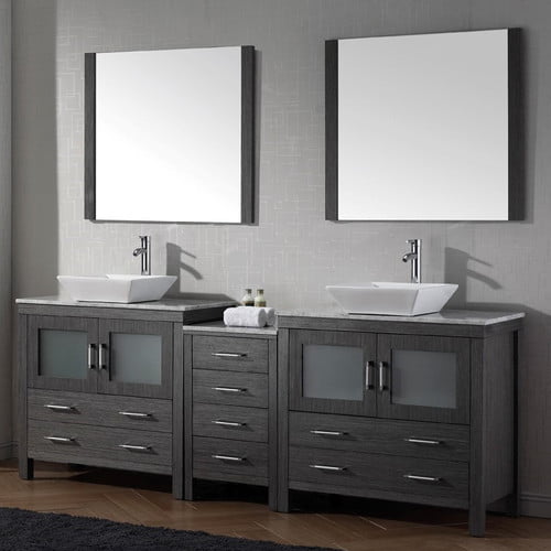Virtu Kd 70082 Wm Wh 001 Dior 82 Inch, 103 Inch Double Sink Bathroom Vanity With Makeup Table