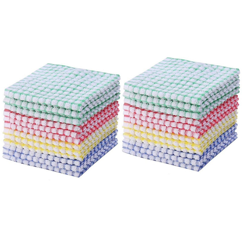 Kitchen Dish Towels, Bulk Cotton Kitchen Hand Towels, 20 Pack Dishcloth